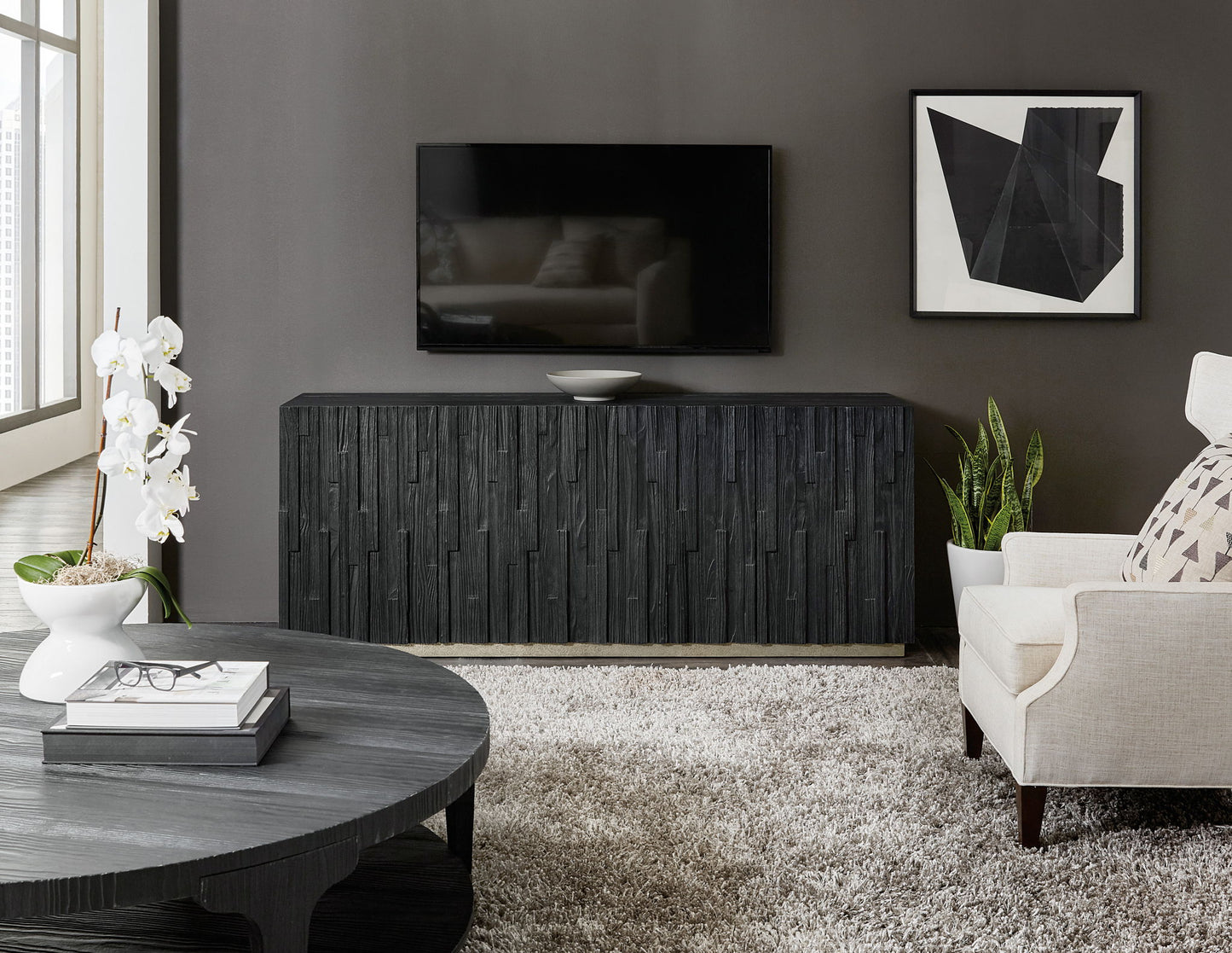 Chapman - Shou Sugi Ban Entertainment Console - Black