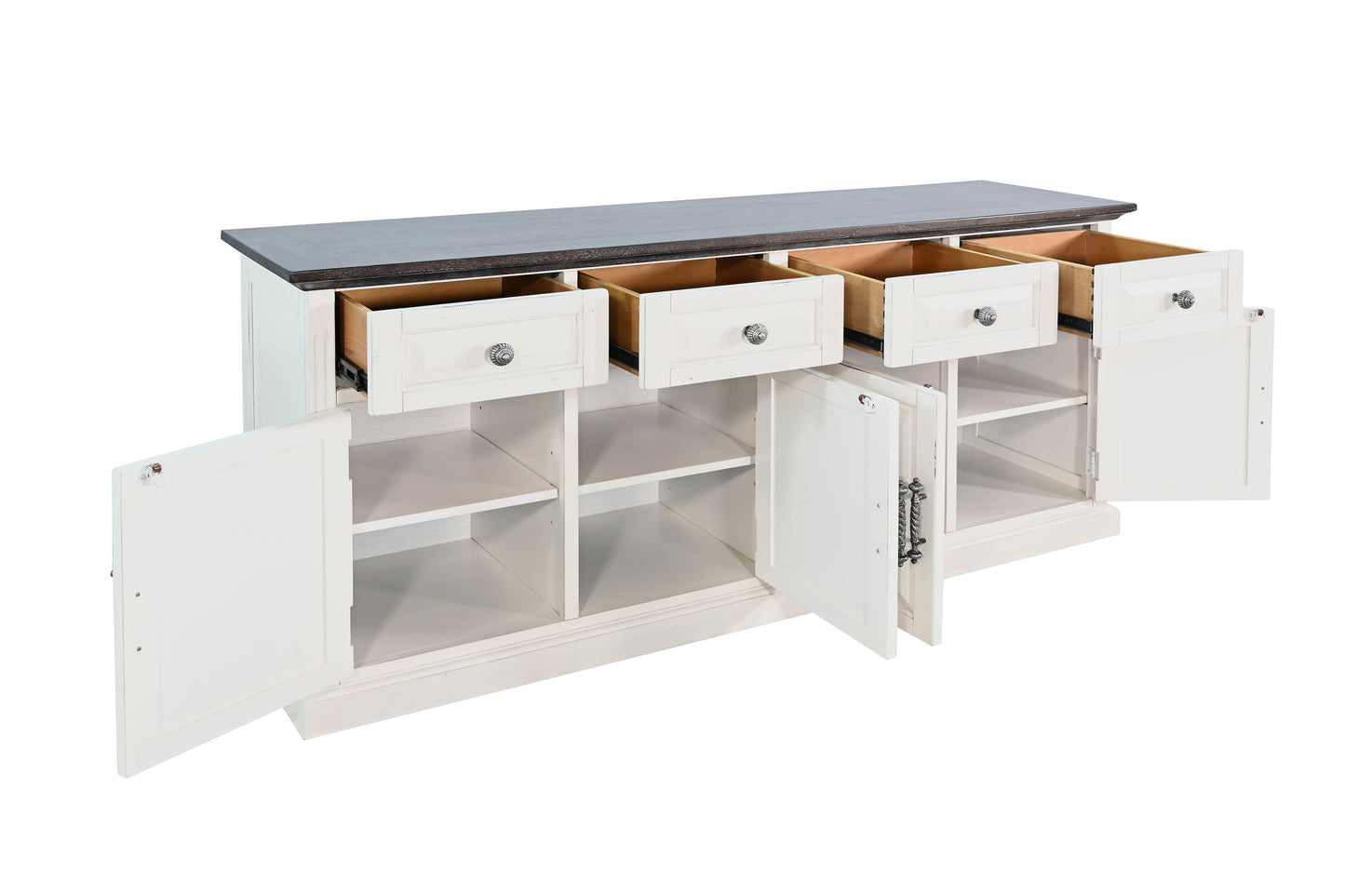 Carriage House - Credenza - Cottage White / Europen Dark