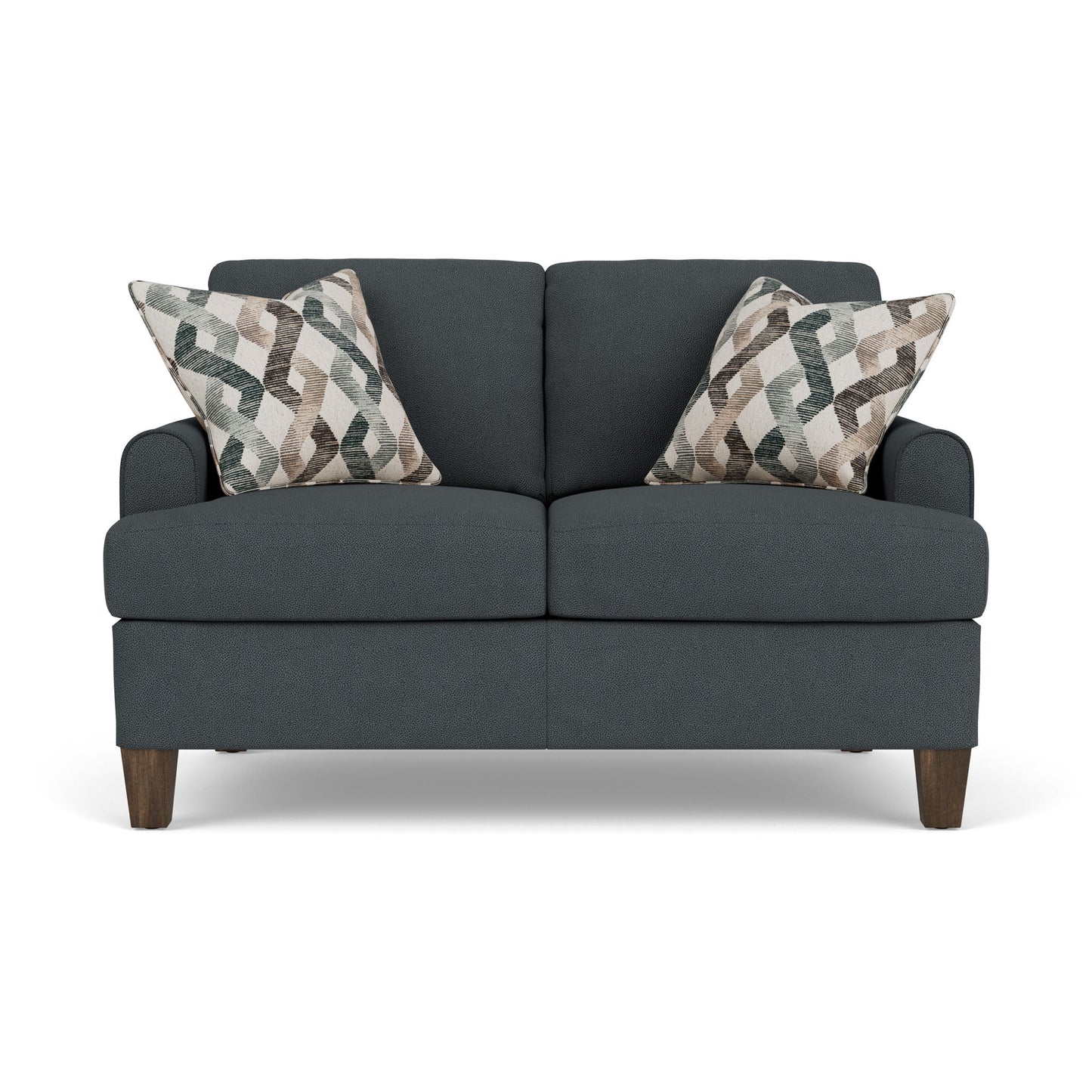 Moxy - Fabric Loveseat, T-Shaped Seat Cushion, Rounded Mailbox Arms