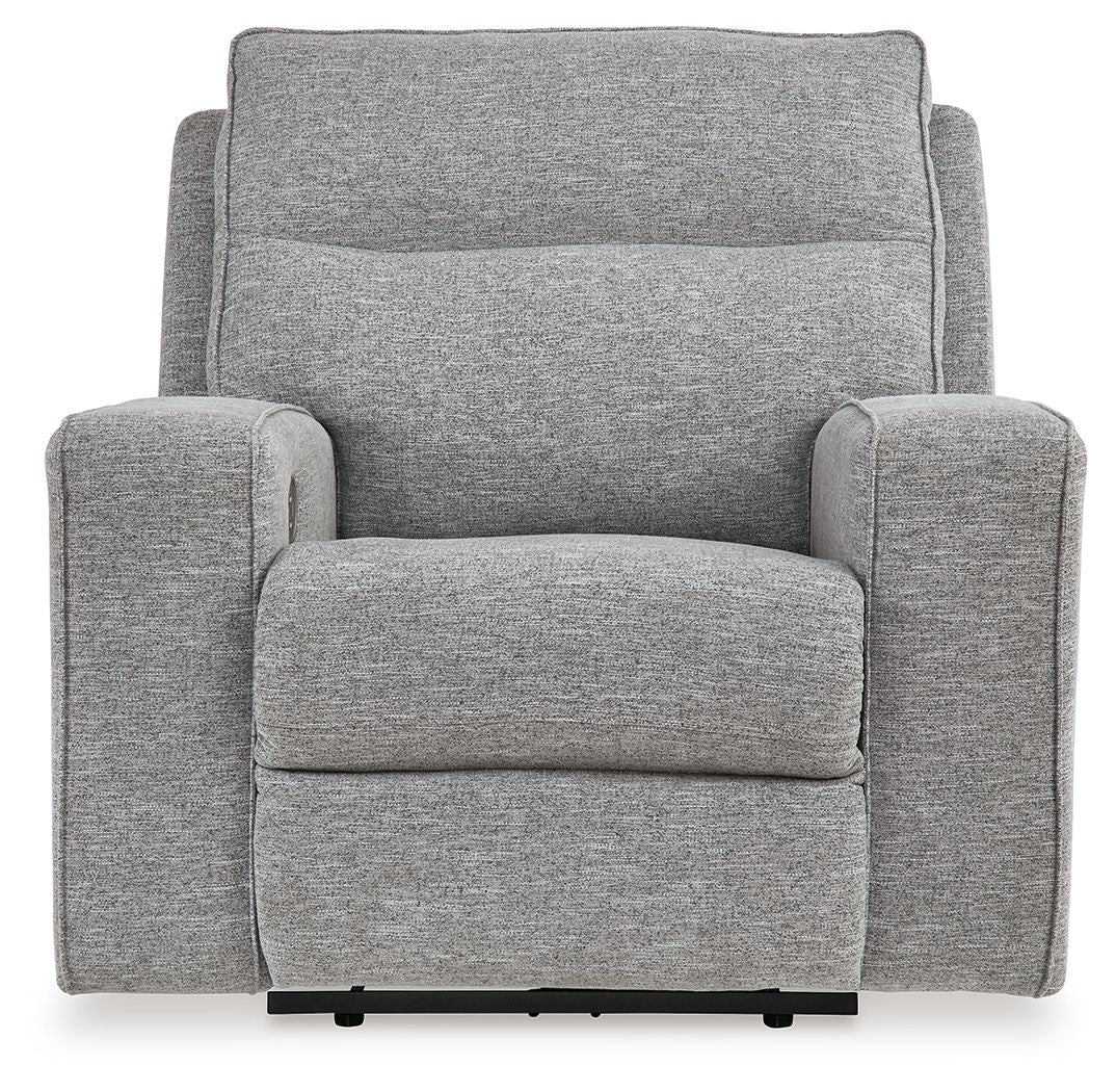 Biscoe - Power Recliner /Adj Headrest - Pewter