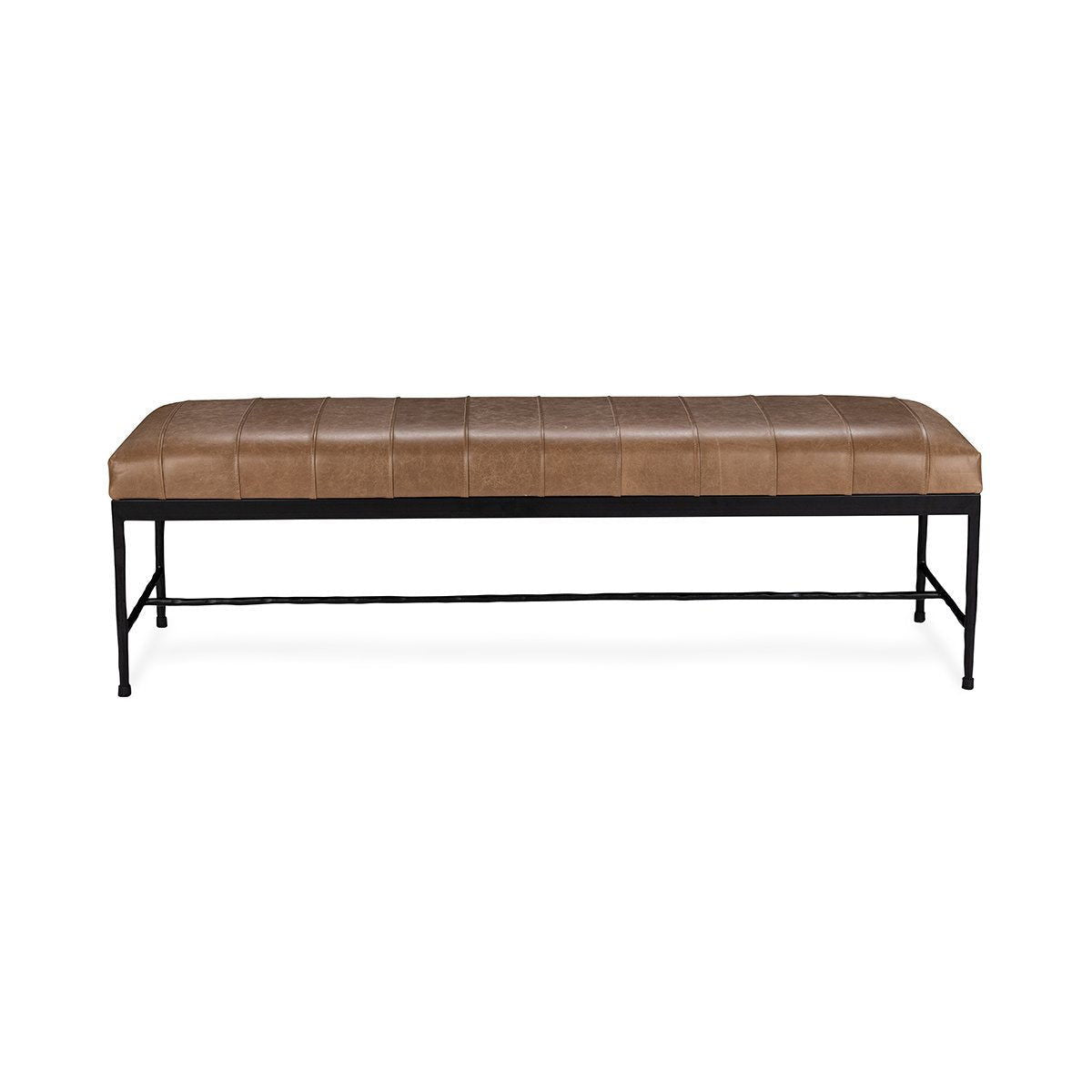 Madeleine - Leather Bench - Taupe