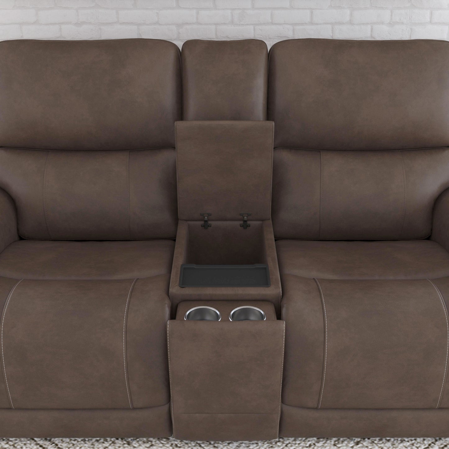 Carter - Power Reclining Loveseat With Console & Power Headrests & Lumbar - Cappuccino