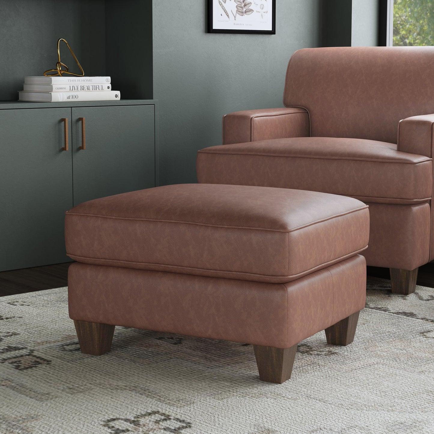 Dempsey - Leather Ottoman