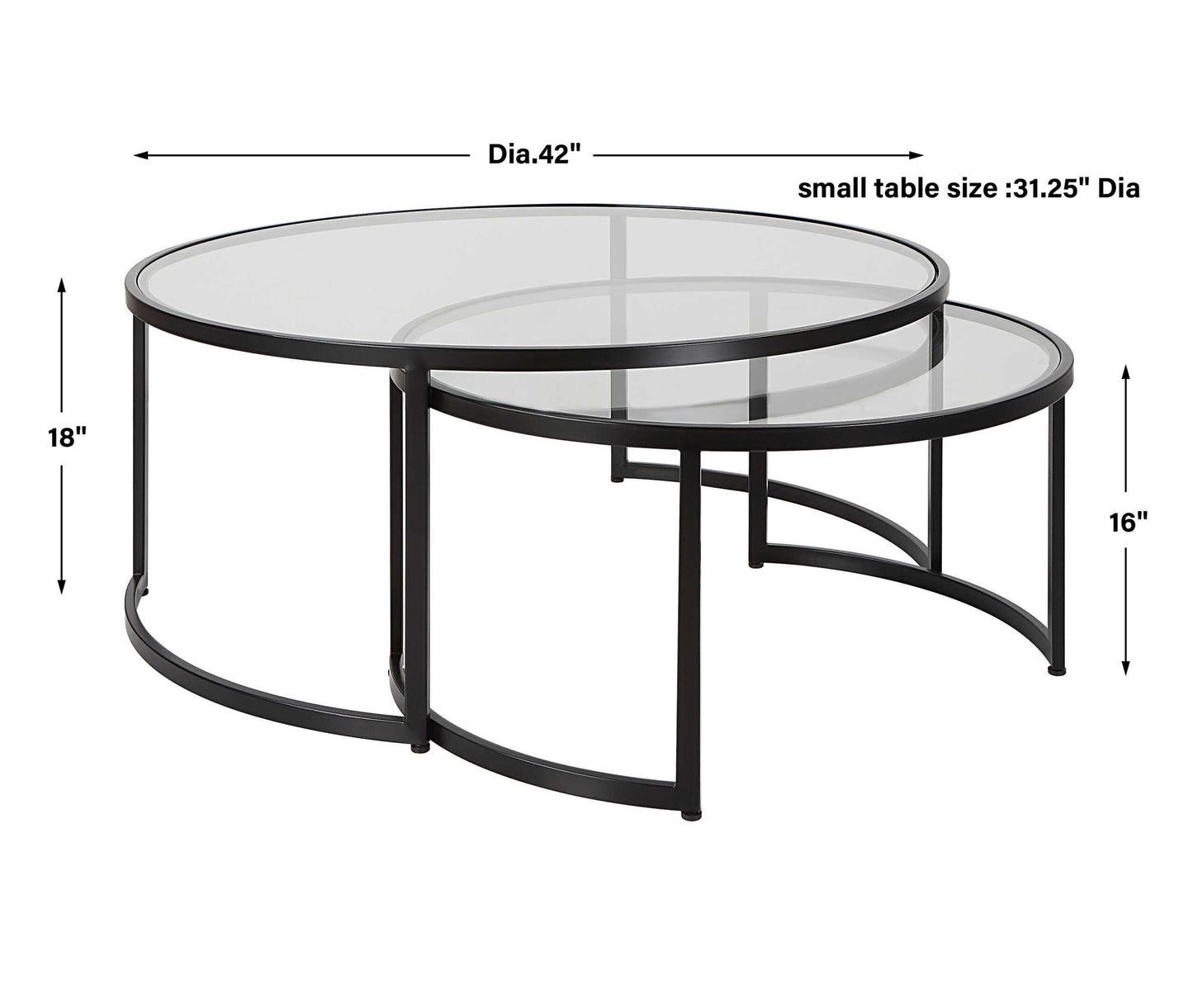 Rhea - Nesting Coffee Tables (Set of 2) - Black