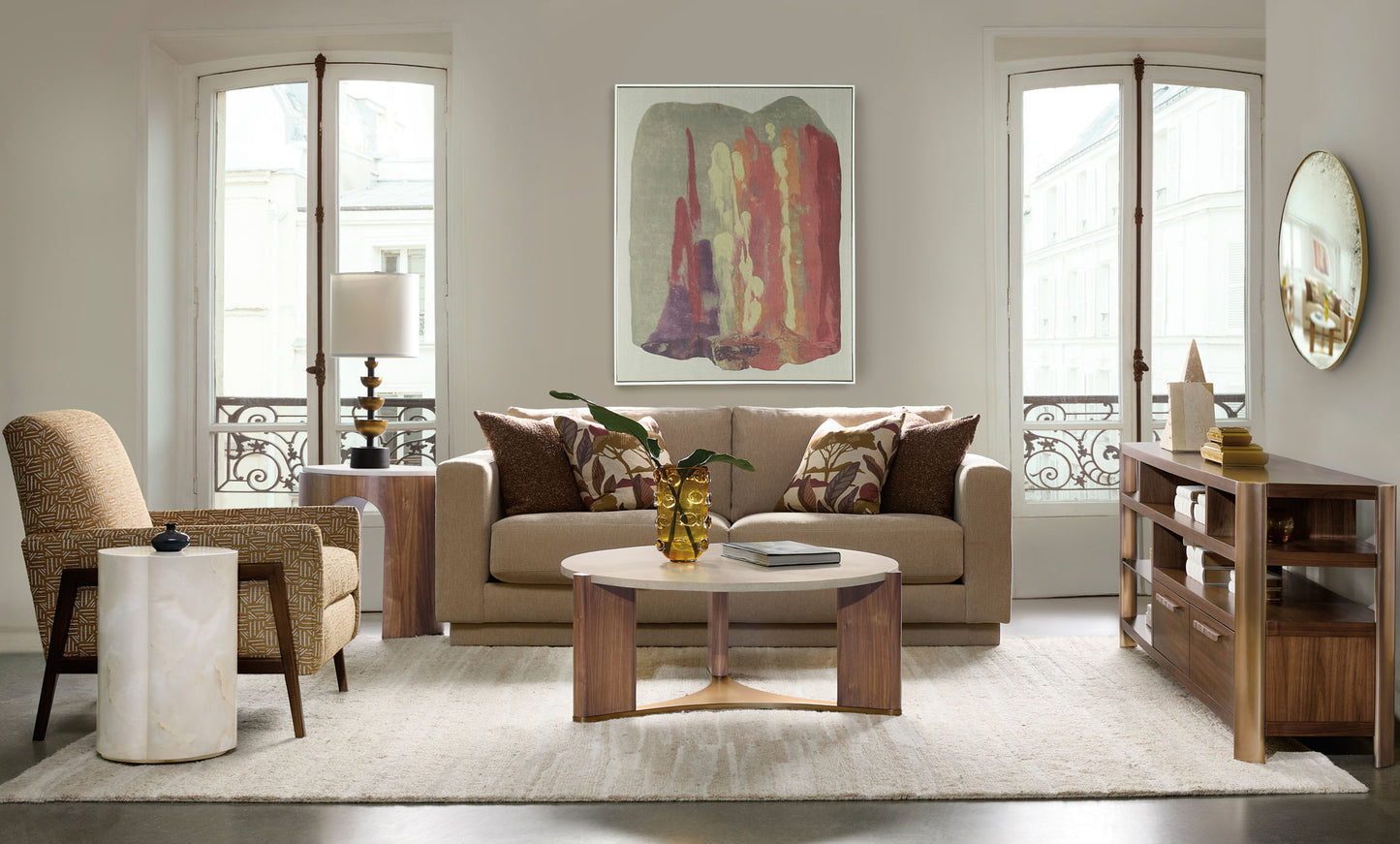 Eleana - Entertainment Console - Medium Wood / Gold