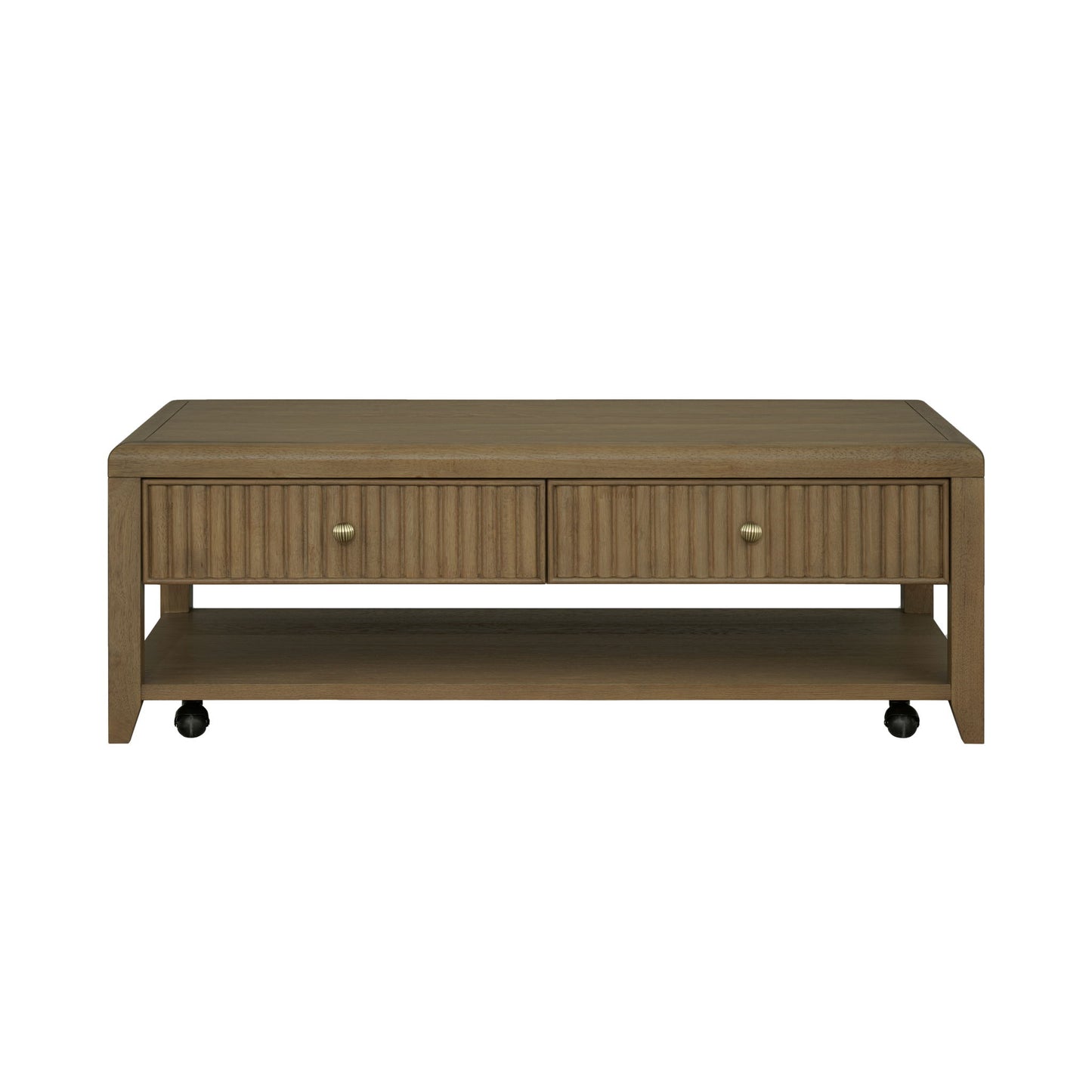 Reed - Rectangular Coffee Table With Casters - Driftwood Oak