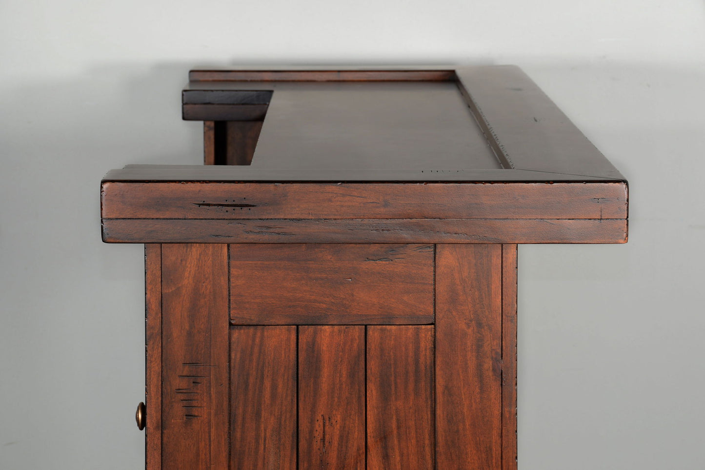 3 Piece Farmhouse Wood Home Bar Set - Vintage Mocha