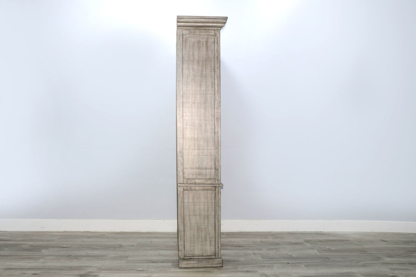 Homestead Hills - Two-Tone Display Cabinet With Glass Doors - Tobacco Leaf / Alpine Gray