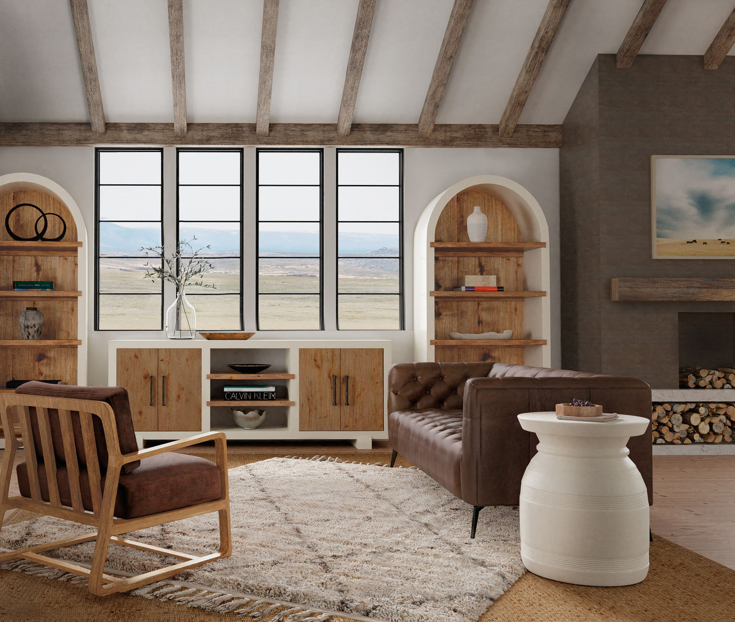 Big Sky - Tahoe Entertainment Console - Beige / Light Brown
