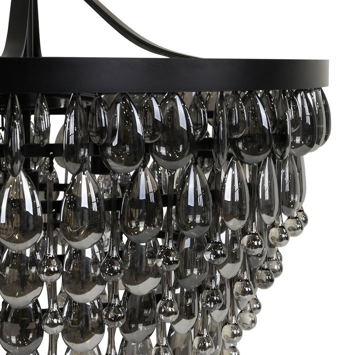 Renata - Glass Round Chandelier - Black