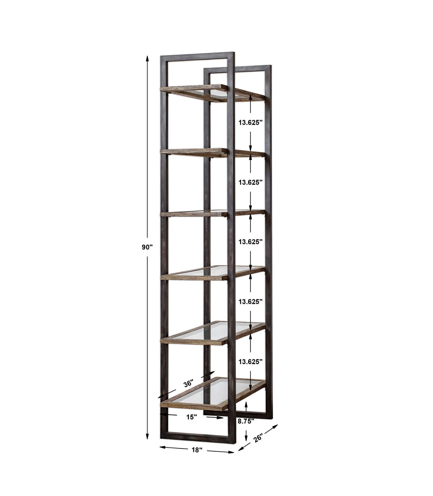 Olwyn - Industrial Etagere - Dark Brown