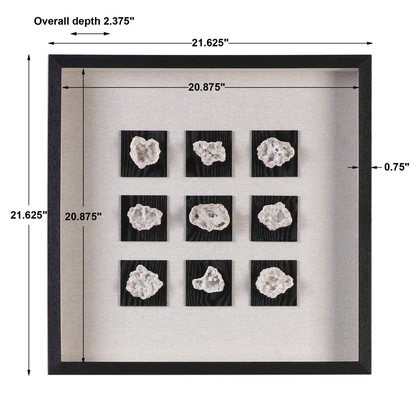 Geode - Linen Shadow Box - Black