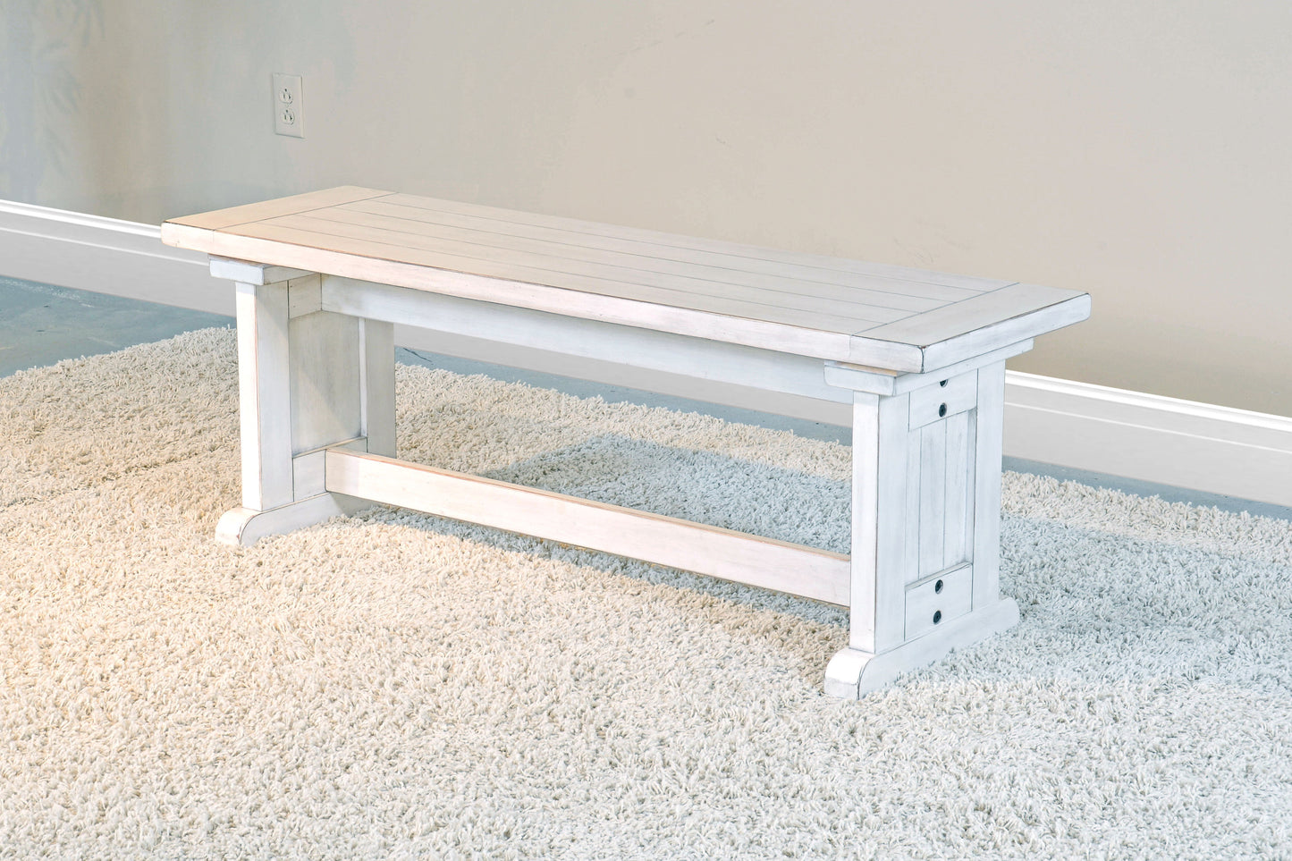 Bayside - Wood Side Bench - Marble White