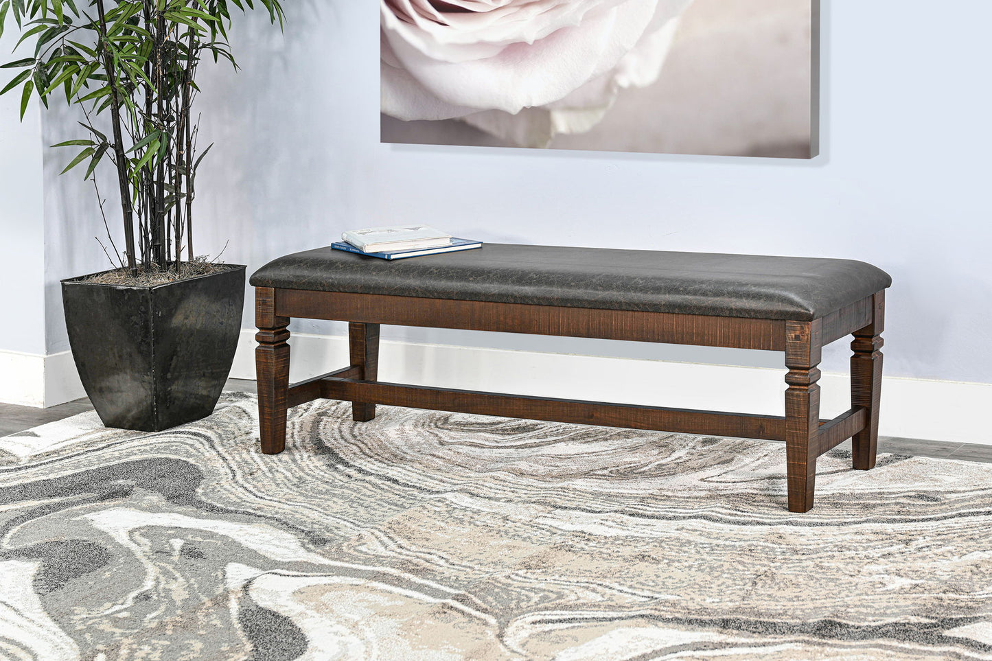 Homestead - Bench, Cushion Seat - Tobacco Leaf
