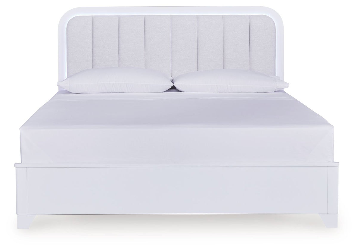 Jarlee - 4 Pc. - King Panel Bed, Dresser, Mirror And Nightstand - White