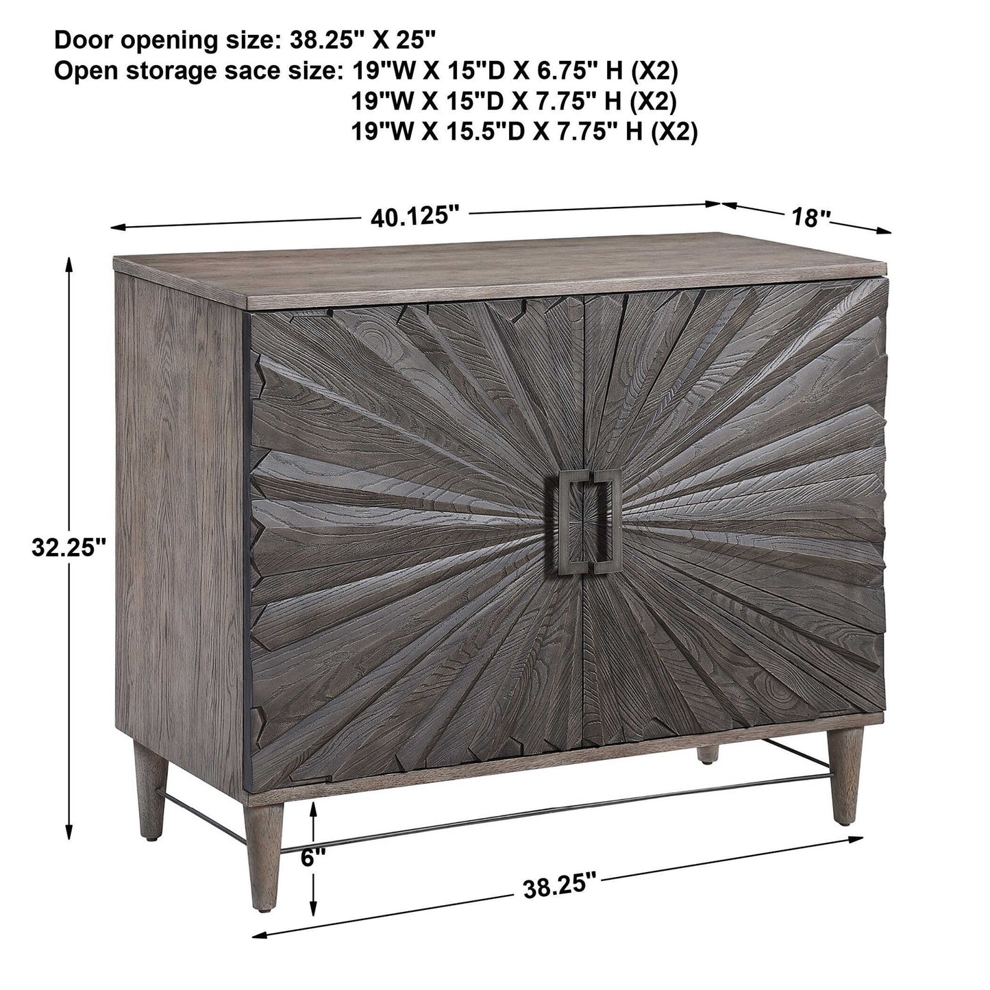 Shield - Oak 2 Door Cabinet - Gray