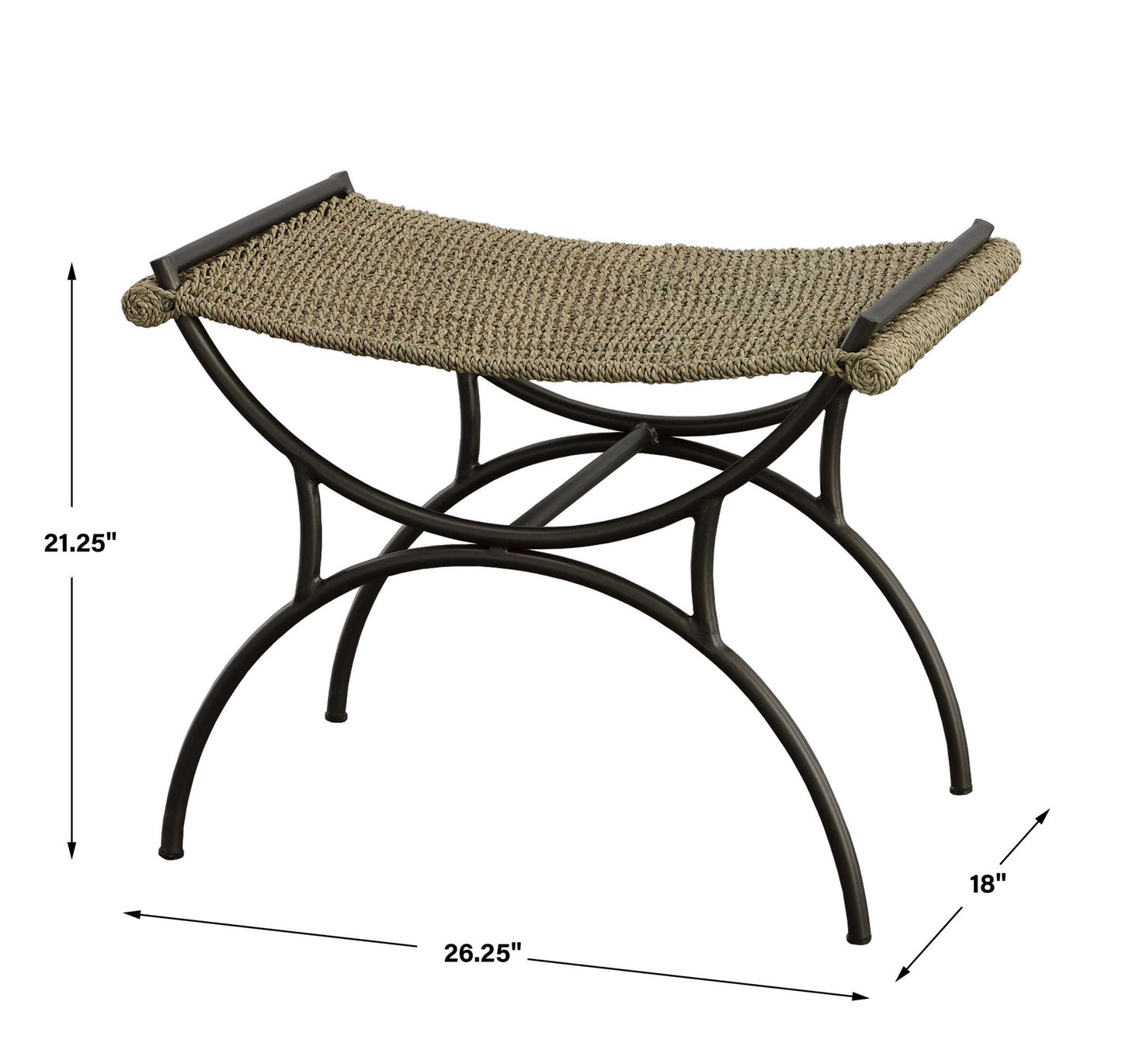Playa - Seagrass Small Bench - Black