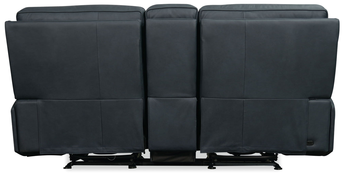 Riverton - Power Gliding Console Loveseat With Power Headrest And Lumbar - Black