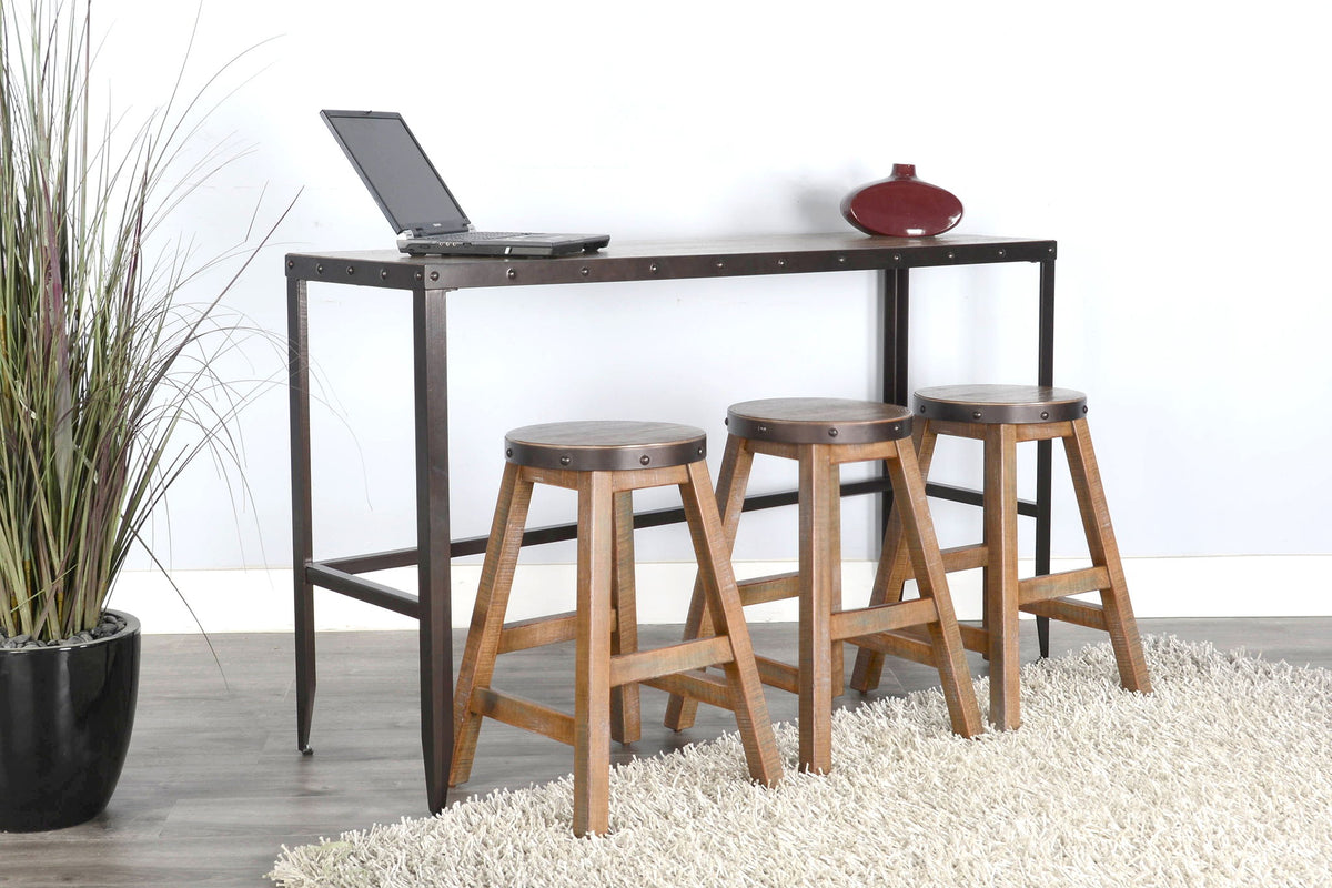 San Diego - Wood And Metal Sofa Bar Table - Antique Brown