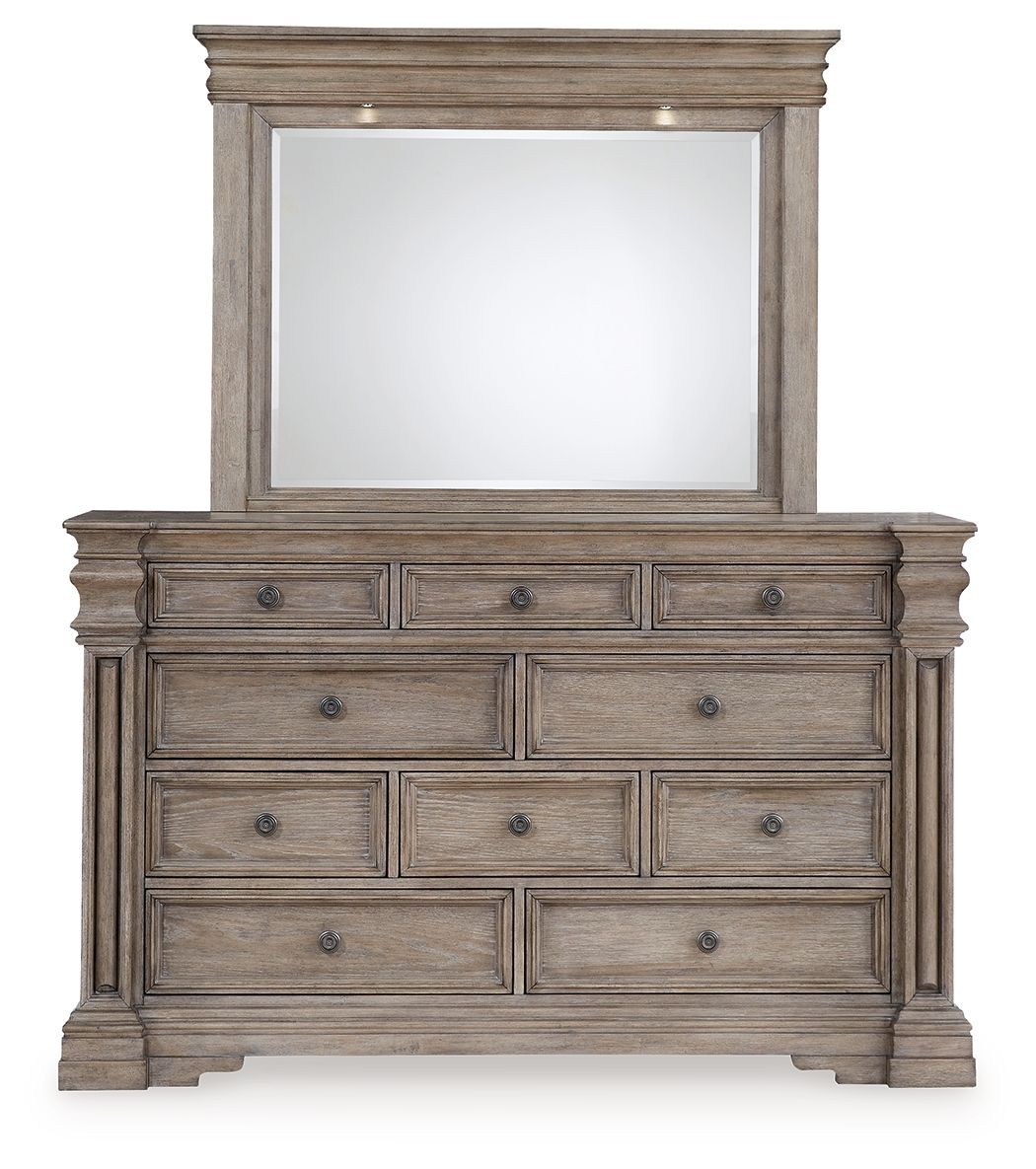Blairhurst - Dresser And Mirror - Light Grayish Brown