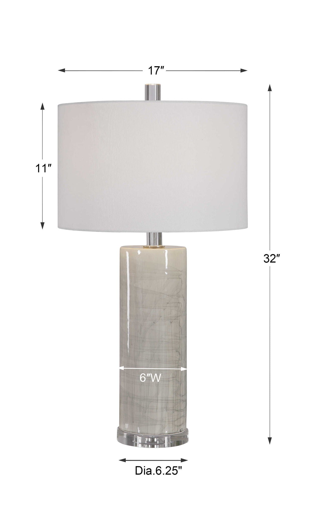 Zesiro - Modern Table Lamp - Pearl Silver