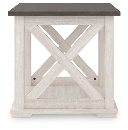 Dorrinson - White / Black / Gray - Square End Table