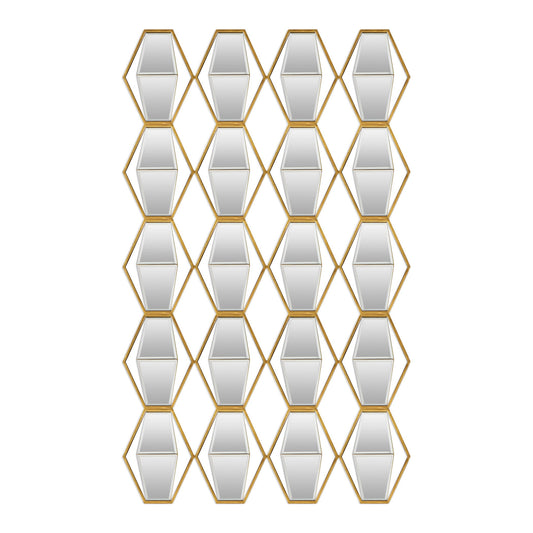 Jillian - Mirrored Wall Art - Gold