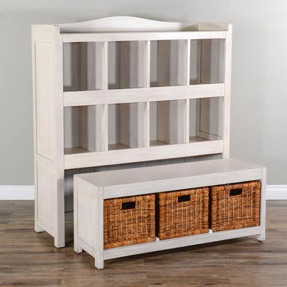 Storage Bookcase And Bench - White