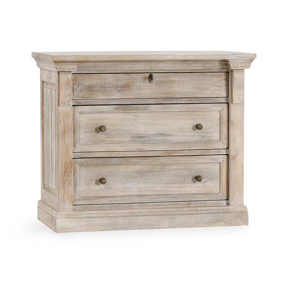 Adelaide - 3 Drawer Nightstand - Natural White Wash