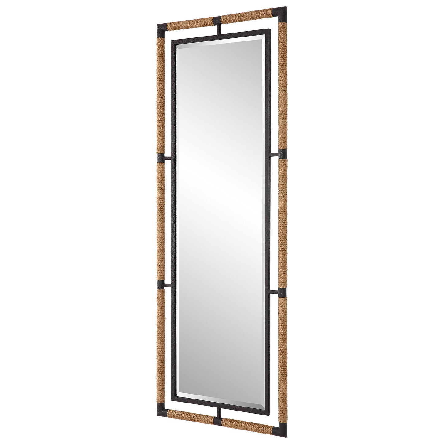 Melville - Iron & Rope Tall Mirror - Light Brown