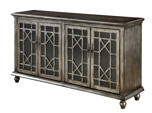 Galena - Four Door Credenza - DeVille Texture Metallic