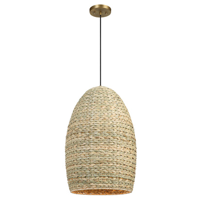 Cardamom - 1 Light Woven Rope Pendant - Beige