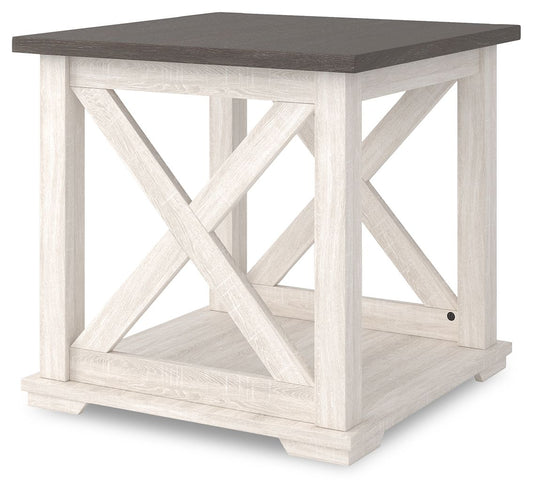 Dorrinson - White / Black / Gray - Square End Table