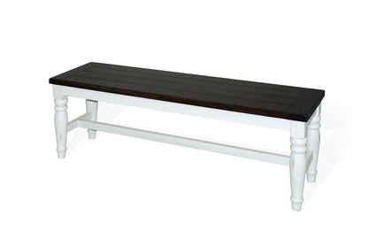 Carriage House - Bench - White / Dark Brown