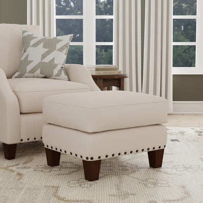 Gianna - Fabric Ottoman With Nailhead Trim