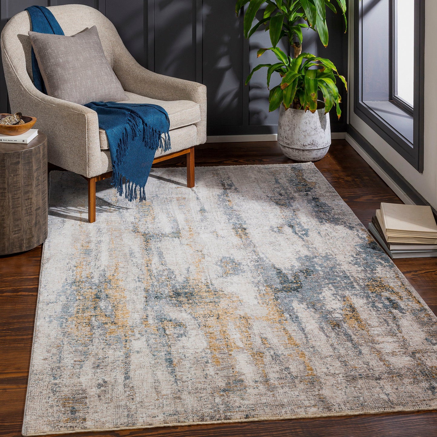 Ladoga - Modern 5 X 8 Rug - Pearl Silver