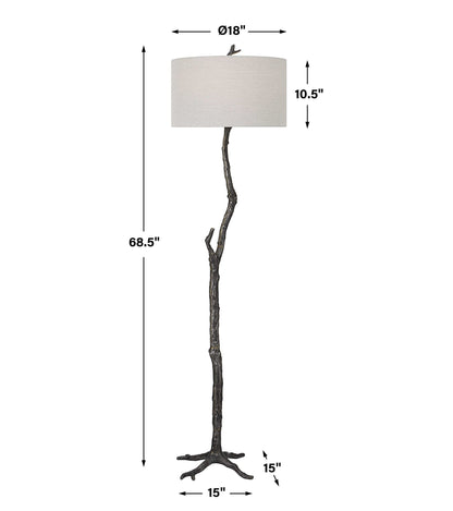 Spruce - Rustic Floor Lamp - Black