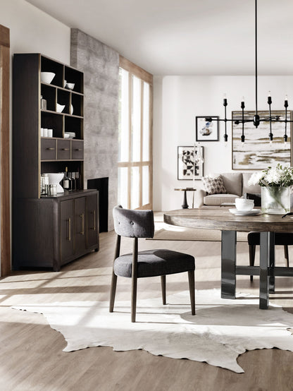 Curata - Upholstered Chair - Dark Gray / Dark Brown
