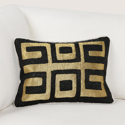Dala - 12" x 16" Pillow - Black / Gold