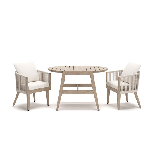 Ivory Vine - Chairs With Cushion / Table Set (Set of 3) - Beige