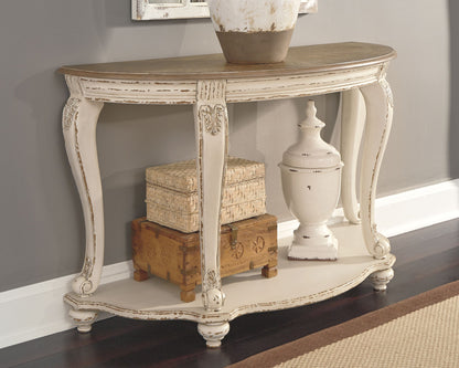 Realyn - White / Brown - Sofa Table