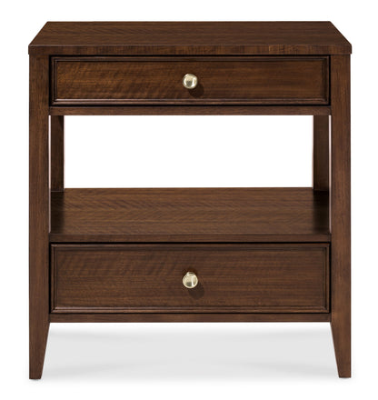 Archives - Two-Drawer Nightstand - Dark Brown