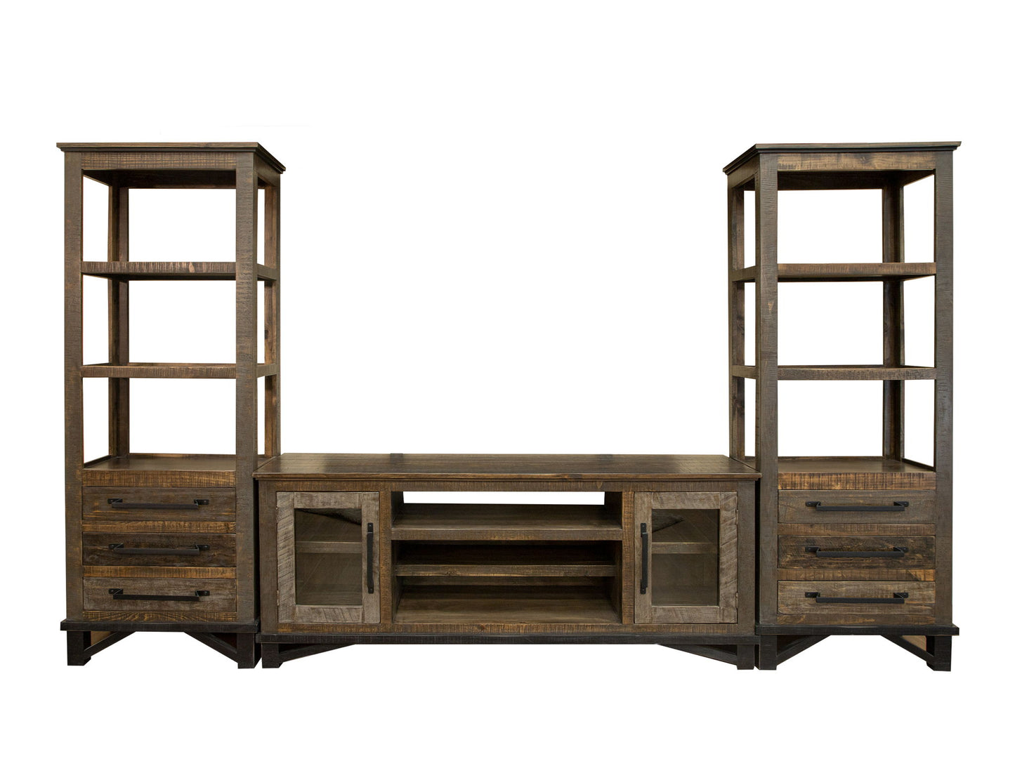 Loft - TV Stand / Wall Unit - Two Tone Gray / Brown