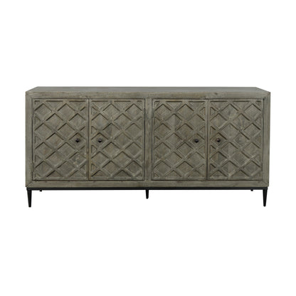 Hailey - Four Door Credenza - Crescent Gray