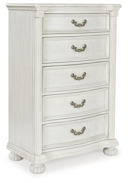 Montelaine - Five Drawer Chest - Antique White