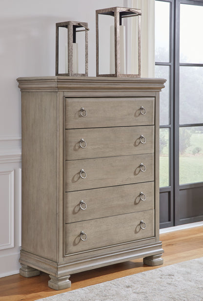 Lexorne - Gray - Five Drawer Chest