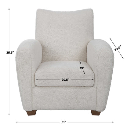 Teddy - Shearling Accent Chair - White