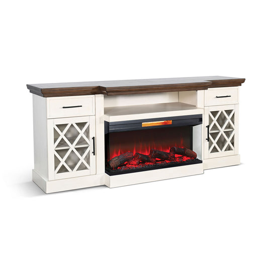 TV Console With 36" Fireplace Insert Option - White