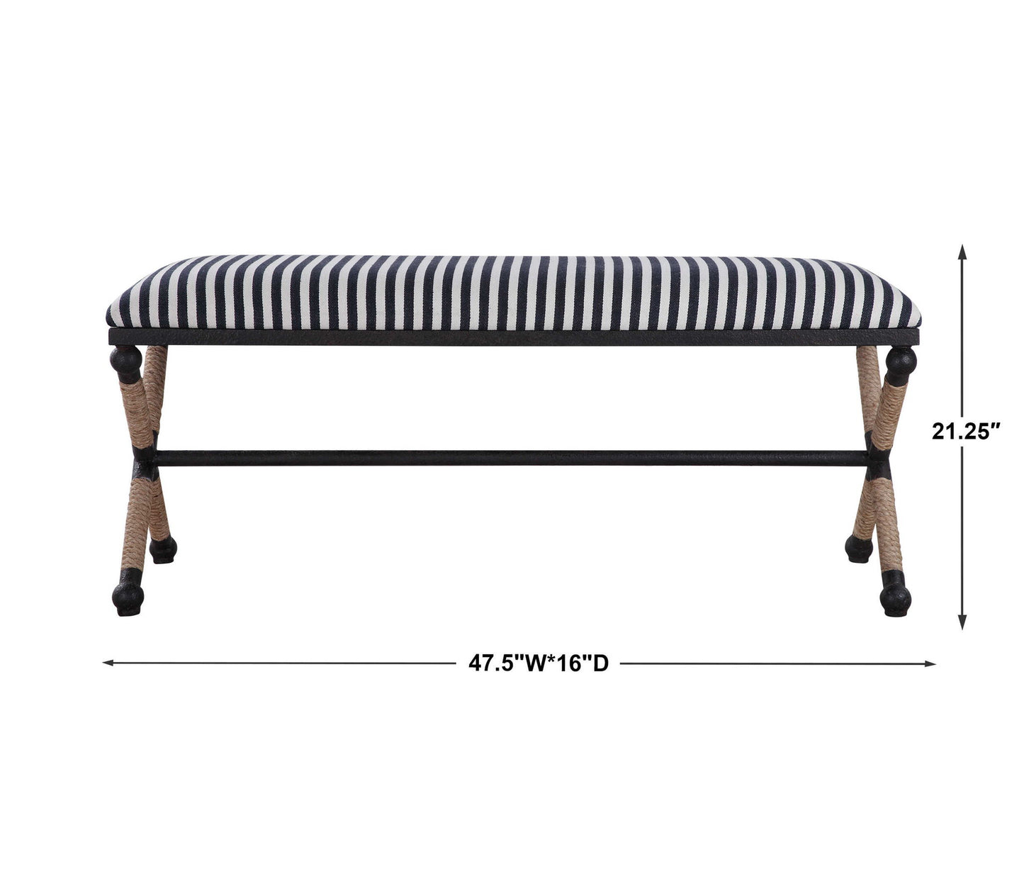 Braddock - Striped Bench - Black