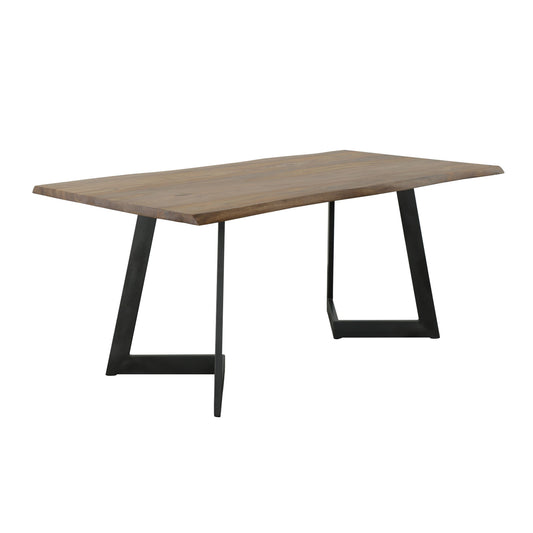 Brownstone Vista - Dining Table (2 Cartons) - Nut Brown / Gunmetal